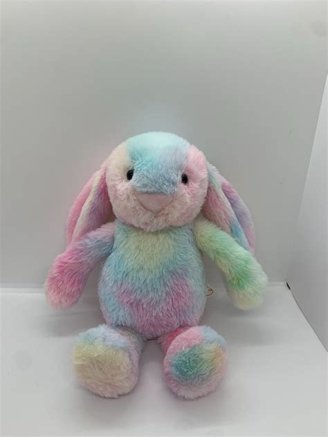 Tie-Dye Bunny Rabbit Cute Plush Toys Recording and Repeating Talking