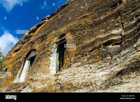 Entrance Of The Orthodox Rock Hewn Church Mikael Mellehayzengi Tsaeda