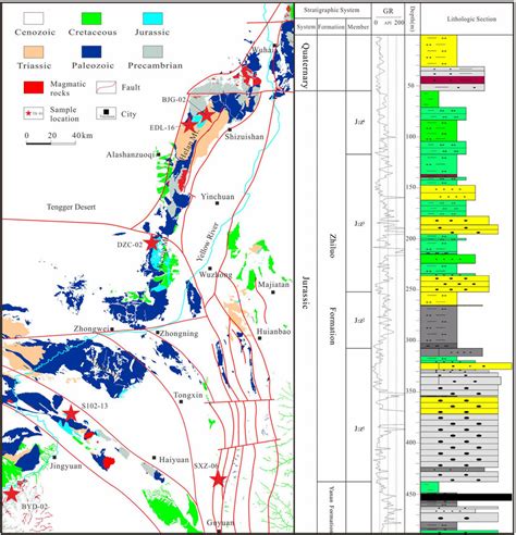 Detailed Geological Map And Sample Location Of Western Ordos Basin