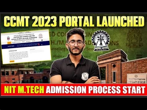 Official Update CCMT NIT M TECH 2023 Admission Portal Launch YouTube