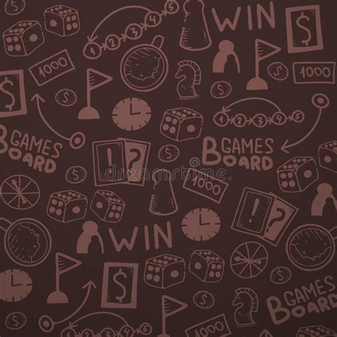 Board Games Banner With Dices Hand Draw Doodle Background Vector