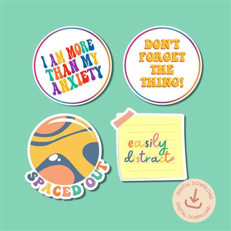 Adhd Sticker Printable Adhd Sticker Pack Adhd Planner Etsy