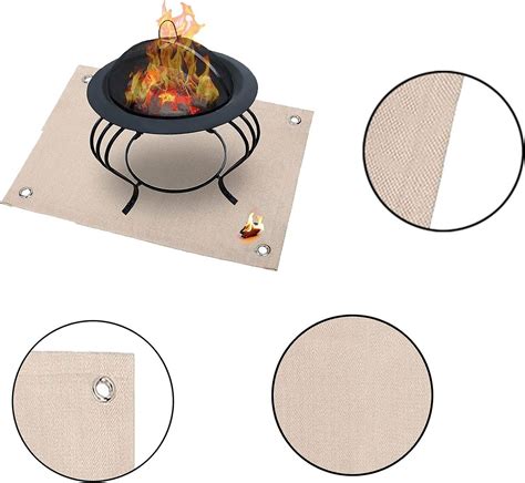 Round Fire Pit Mat And Grill Flame Retardant Square Barbecue Fire Pit