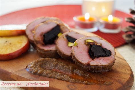 Solomillo De Cerdo Relleno Al Horno Con Manzana Y Salsa De Cebolla Al