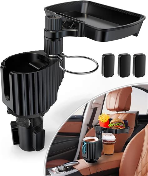 Zpsndp Upgraded Car Cup Holder Tray 4 In 1 Extendable Cup