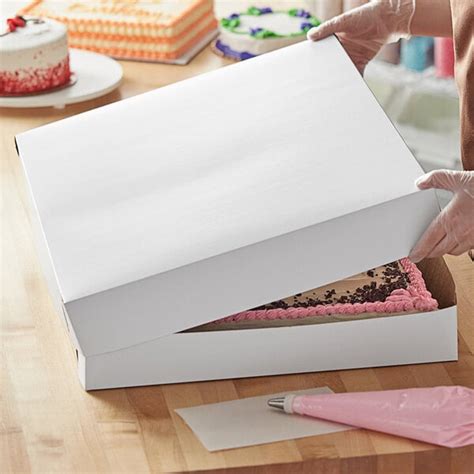 Bakers Lane 26 12 X 18 12 X 3 White Full Sheet Cake Bakery Box