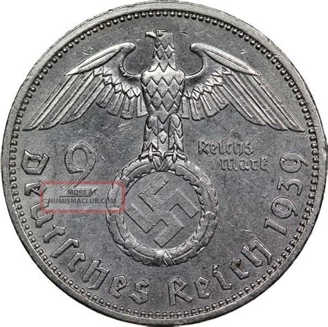 A Germany Hindenburg Third Reich Reichsmark Bu Silver Coin Berlin