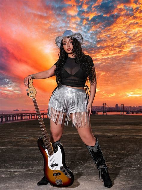 SHEIN SXY Plus Size See Through Drawstring Side Hot Summer Vacation Bodycon Slim Fit Concert