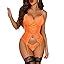Amazon Avidlove Garter Lingerie For Women Floral Lace Babydoll Bodysuit Bra And Panty Set