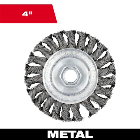 Milwaukee 4 In Carbon Steel Full Cable Twist Wire Wheel 48 52 5030 The Home Depot