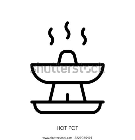 Hot Pot Icon Line Art Style Stock Vector Royalty Free 2229065491 Shutterstock