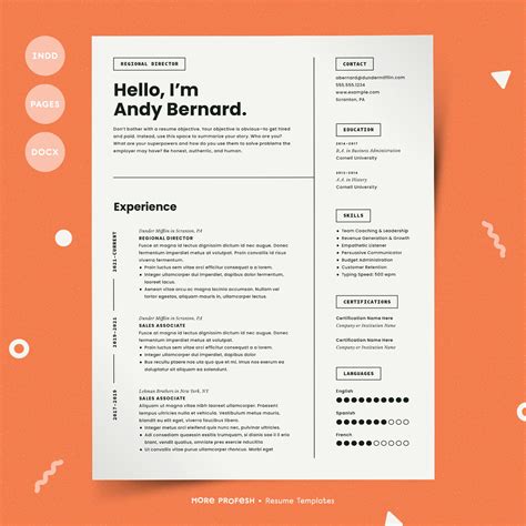 Modern Resume Template Cv Resume Templates ~ Creative Market