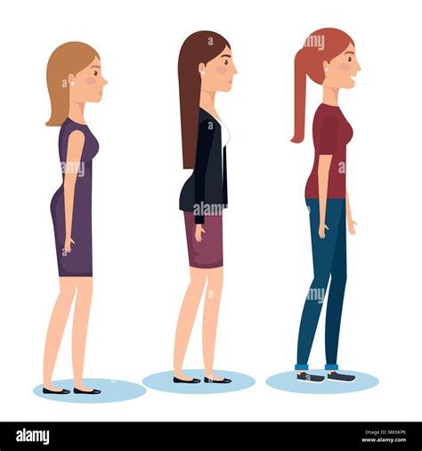 group of young women poses and styles Stock Vector Image & Art - Alamy