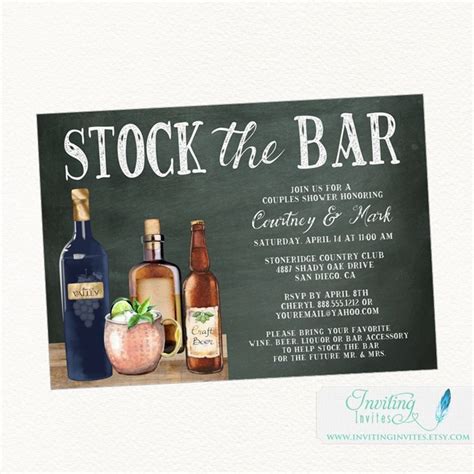 Stock The Bar Invitation For A Couples Shower Wedding Shower Etsy