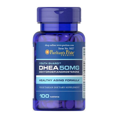 DHEA в таблетках от Puritan's Pride. 50 мг на порцию.