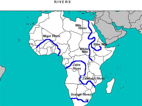 major rivers  africa map map