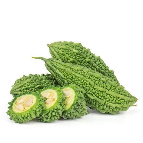 Floury Texture Healthy Natural Rich Taste Green Fresh Bitter Gourd At