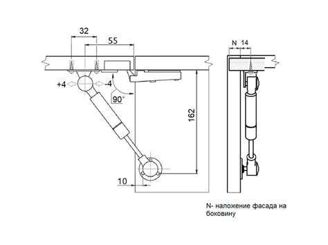 Подъемник GIFF Alto газовый L=155 мм 60 N белый мебельный для ...