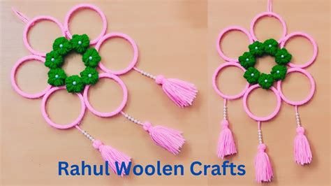 Easy Woolen Wall Hanging Craft Ideas With Old Bangles Woolen Wall