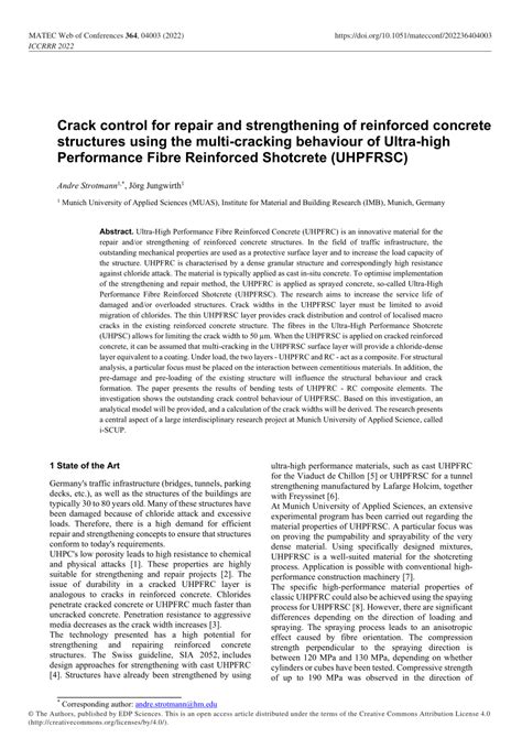 Pdf Crack Control For Repair And Strengthening Of Reinforced Concrete