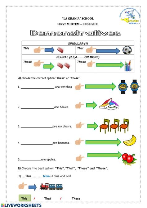 Demonstrative Adjectives Spanish Worksheet Adjectiveworksheets Net