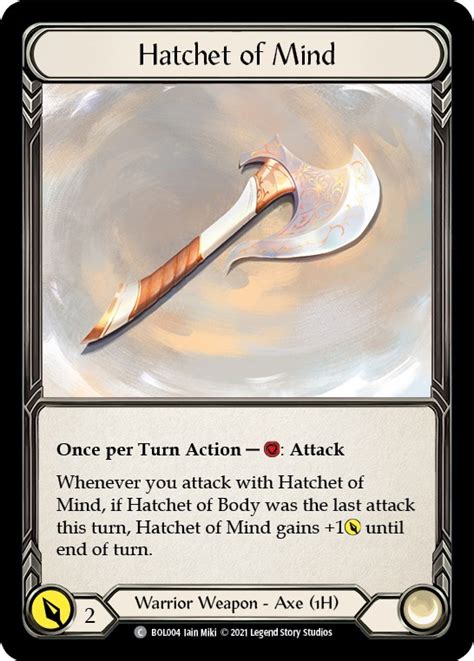 Hatchet Of Mind Blitz Deck Monarch Boltyn Flesh And Blood Tcg