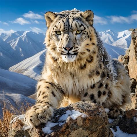 Premium Photo | Majestic Snow Leopard Camouflaged in the Himalayas