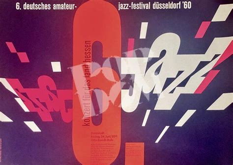Amateur Jazz Festival Düsseldorf Konzert Plakat Poster Otto Bernd Halle Darmstadt