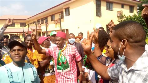 The Anambra State Governor Elect Prof Soludo Arrives INEC S