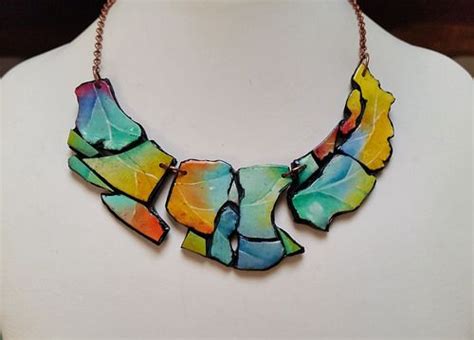 Polymer clay, "Shapes...", necklace | Polymer clay pendant, Polymer ...