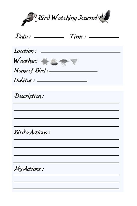 Free Printable Bird Watching Journal For Kids Artofit