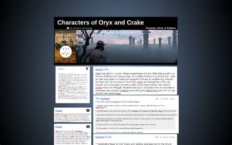 Characters of Oryx and Crake by katrina Inninninn on Prezi