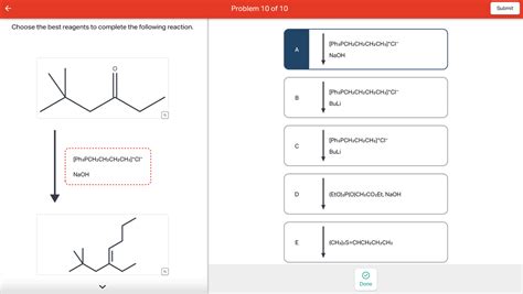 Answered Choose The Best Reagents To Complete Bartleby