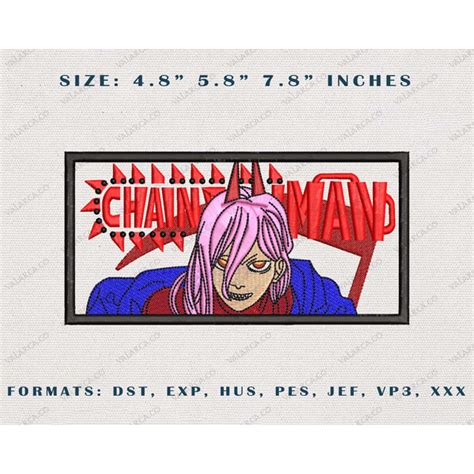 Power Embroidery Designs Chainsaw Man Anime Embroidery Desi Inspire Uplift