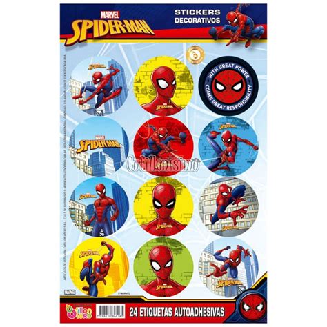 Stickers Autoadhesivos Spiderman X Unidades Licencia Oficial