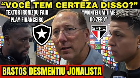 MONTEI UM TIME DO ZERO TEXTOR IRONIZOU FAIR PLAY FINANCEIRO ZONA