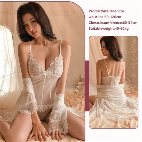 Rose Three Piece Set Net Yarn Nightdress Nightgown Sleepwear Lace Suit Sexy Lingerie For Women