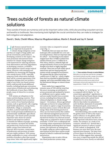 Pdf Trees Outside Of Forests As Natural Climate Solutions