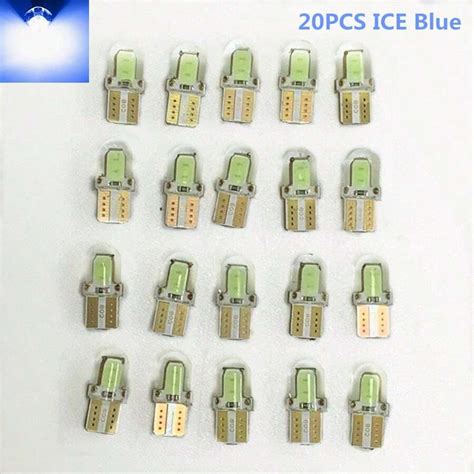 New Pcs Ice Blue Super Bright T W W Cob Led License