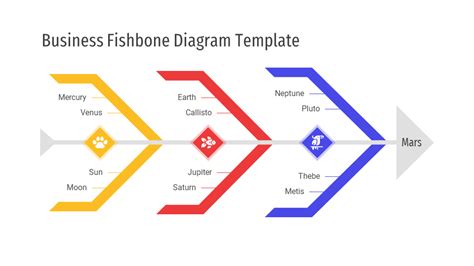 Colorful Business Fishbone Diagram Template For Presentations