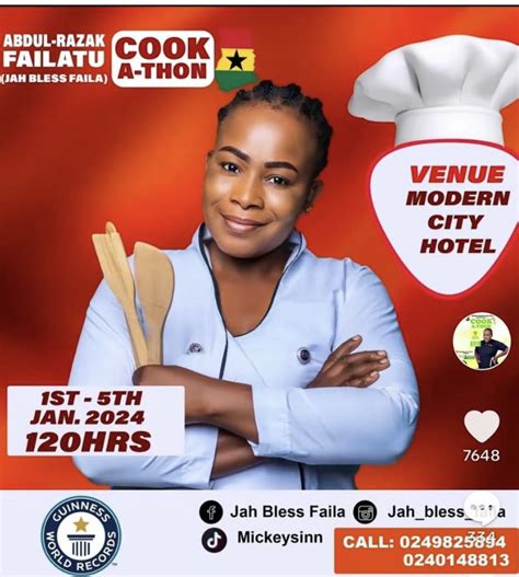 Ghanaian Chef Abdul Razak Failatu Attempts To Break Worlds Longest