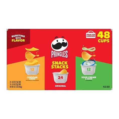 Pringles Snack Stacks Variety Pack 48 Ct Size Box Original Stackable