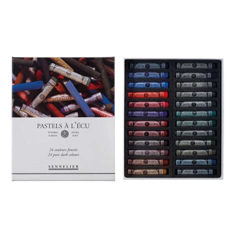 Pastel à lécu foncé Sennelier Coffret de 24 pastels