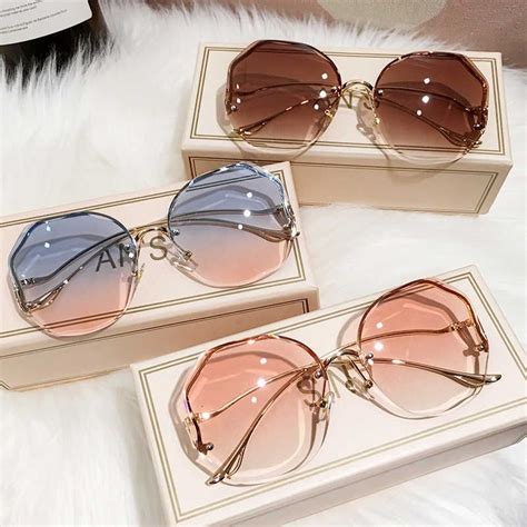 Gafas De Sol Sin Montura Para Mujer Lentes De Sol Femeninos