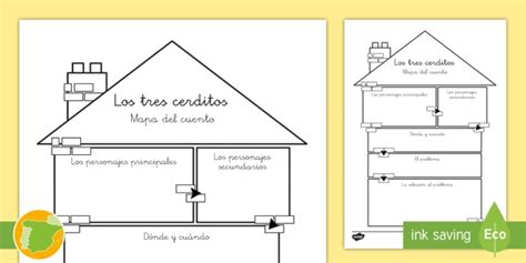 Ficha Mapa Del Cuento Los Tres Cerditos Teacher Made