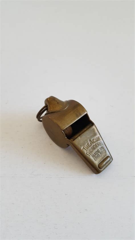 Vintage Acme Thunderer Whistle Made In England Nice Brass Etsy