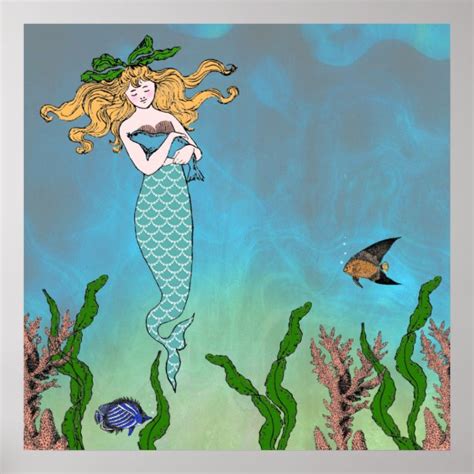 Vintage Mermaid Posters, Prints & Poster Printing | Zazzle CA