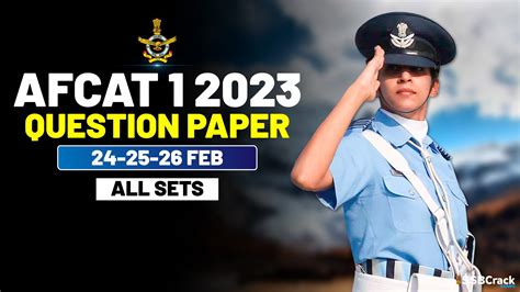 AFCAT 1 2023 Question Papers From 24 25 26 February All Sets