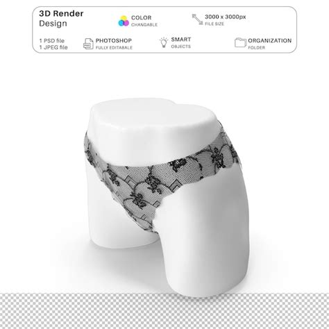 Mannequin féminin portant de la lingerie Mockup modélisation 3D fichier PSD Lingerie réaliste