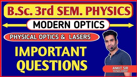 Most Important Questions Modern Optics Physical Optics YouTube